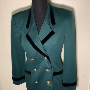 Vintage two piece green skirt suit
